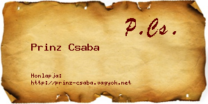 Prinz Csaba névjegykártya